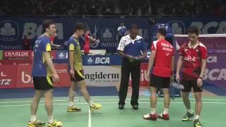 BCA Indonesia Open 2016  Badminton R16 M2MD  LeeYoo vs GidSuk [upl. by Shanahan]