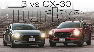 Mazda 3 Turbo vs Mazda CX30 Turbo  Comparison  Which New Turbo Mazda is the BEST [upl. by Georgi87]