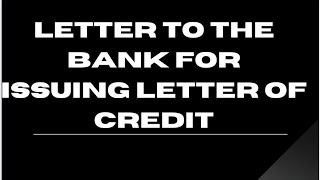 Letter to Bank for issuing Letter of credit Bank Correspondence in Malayalam [upl. by Natsud]