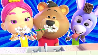 Brush Your Teeth Episode  Nursery Rhymes  Lala amp The Bear [upl. by Drahcir85]