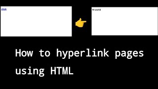 How to hyperlink one page to another with using HTML [upl. by Estes]