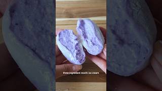 three ingredient Mochi ice cream ube Rice paper hacks dessert recipe shortsfood [upl. by Jacobba]