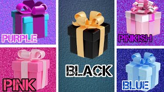 🎁 Choose Your Gift 🌈💝  5 Gift Box Challenge 🎭  Purple Pink Black vs Blue 🔵 [upl. by Eimmas714]