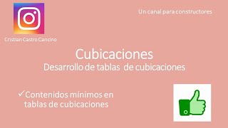 Cubicación Desarrollo y creación de Tablas de cubicaciones [upl. by Fleece]