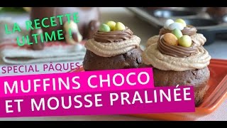 Muffins double chocolat et Mousse Pralinée  Spécial Pâques  Les Pépites de Noisette [upl. by Brigitte]