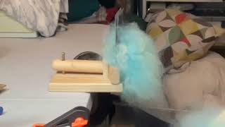 Combing wool fibre from fleece using Valkyrie wool combs and a hackle [upl. by Eldrid]