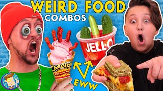 EATING WEIRD FOOD COMBINATIONS  What Taste GoodBad FV FAMILY x INSTAGRAM FANS [upl. by Aicertap]