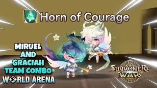 Miruel and Graciah Team Combo in World Arena  Summoners War [upl. by Eeralav]