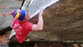 Gunks Bouldering  Tiger Style V7 in slippers [upl. by Aribold]