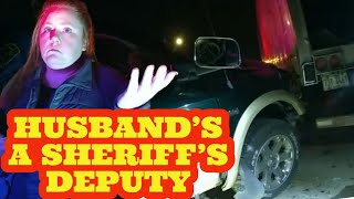 Deputys Wife DUI Arrest After Peeing Self And Crashing Into A Semi Trailer Police Body Cam [upl. by Oelc176]