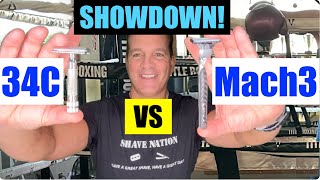 Mach3 Cartridge Vs 34C Safety Razor Showdown [upl. by Mateya925]