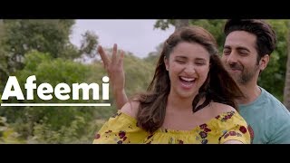 Afeemi Meri Pyaari Bindu  Ayushmann  Parineeti  Jigar  Sanah  Lyrics Video Song Translation [upl. by Areivax]