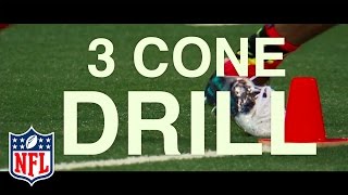 NFL 101 The 3 Cone Drill  NFL Combine [upl. by Heyra]