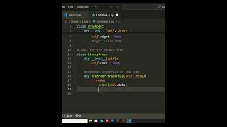 Preorder Traversal in Python Quick Binary Tree Guide – Shorts [upl. by Nilesoy]