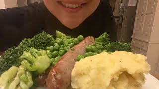 ASMR MUKBANG BANGERS AND MASH  NO TALKING 😋 [upl. by Lativa]