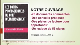 Les écrits professionnels du chef détablissement Un ouvrage de JeanMarc ROBIN [upl. by Hanny]