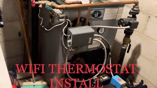 HOW TO HOOK UP WIFI THERMOSTAT TO OIL BOILER WITH AQUASTAT  NO COMMON [upl. by Aihsenot]