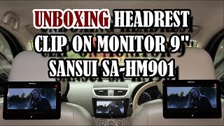 Headrest Clip On Monitor 9 Inchi  Headrest TV Monitor Sansui SA HM901 [upl. by Kimber60]