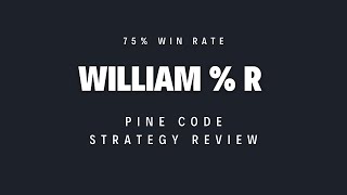 75 Win Rate Basic Williams R Pine Code Trading Strategy Review [upl. by Javler]