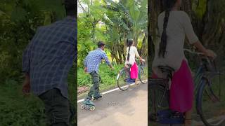 skating public cycle girl reaction india tigerskater shortvideo shorts [upl. by Alimat]