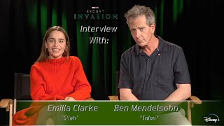 quotSecret Invasionquot Interview With Emilia Clarke amp Ben Mendelsohn [upl. by Ettenav]