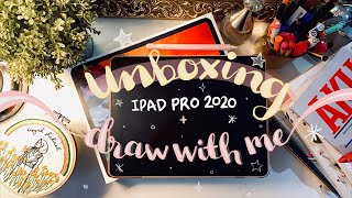 ipad pro 2020 unboxing  draw with me  aisyah shakirah [upl. by Airdnaz229]