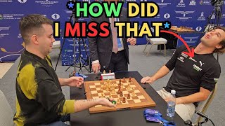 What did Nepo say that made Carlsen go back in his chair  Carlsen vs Nepo  World Blitz 2023 [upl. by Aicak]