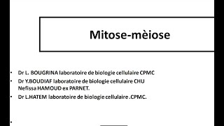 La mitose et la méiose embryologie pour la première année médecine [upl. by Yeltneb]