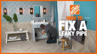 How to Fix a Leaky Pipe  Plumbing  The Home Depot [upl. by Hcelemile]