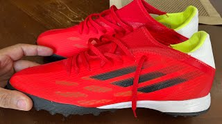 Adidas X Speedflow 3 meteorite red Turf shoes for artificial grass review with bebotsonly [upl. by Applegate]