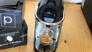 Pressogno Kaffeekapseln in der Nespresso Pixie Maschine von Krups [upl. by Northey]