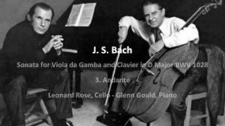 J S Bach  Sonata for Viola da Gamba and Clavier in D Major BWV 1028  3 Andante 34 [upl. by Chaing]