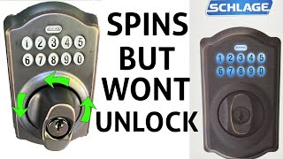 Schlage Keypad Lock Fix  Spins But Wont Unlock  3 Different Fixes [upl. by Nnairda]