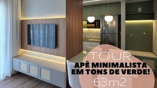 TOUR AQUELE DE UM APÊ MINIMALISTA EM TONS DE VERDE DE 63M2 [upl. by Perron]