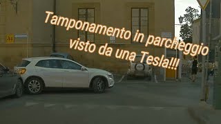 INCIDENTE in parcheggio registrato da una Tesla Model 3  Remaster [upl. by Aneris826]