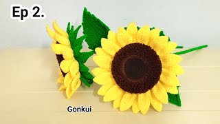 🌻Ep2 pollen  Crochet Big Sunflower  Crochet Flower Bouquet crochetflower crochet [upl. by Jami]