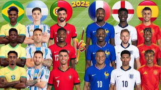 2025 Brazil Argentina Portugal 🆚 2025 France England Spain  Vini Mbappe Messi Ronaldo Yamal Rodri [upl. by Hofstetter779]