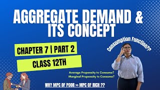 Aggregate Demand Average amp Marginal Propensity to Consume Consumption Function Chapter 7  Part 2 [upl. by Oigres]