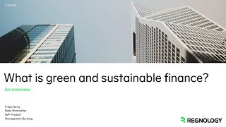 What is green and sustainable finance [upl. by Amzaj]