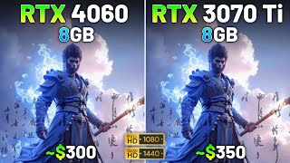 RTX 4060 vs RTX 3070 Ti  Test in 9 Games  1080p vs 1440p [upl. by Samara]