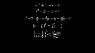 Quadratic formula derivation in 20 seconds [upl. by Ysac]