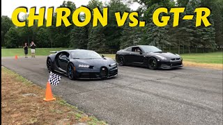 Bugatti Chiron vs R35 Nissan GTR Iveytune 1500 hp [upl. by Eicnahc]