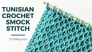 Tunisian Crochet Smock Stitch You wont believe how easy it is  TUNISIAN CROCHET FOR BEGINNERS [upl. by Goodhen183]