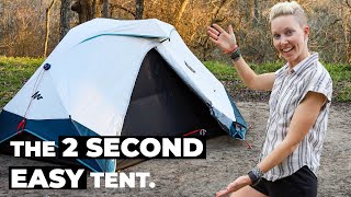 Review Decathlon Quechua 2 Second Easy Fresh amp Black 2Person Waterproof Camping Tent [upl. by Luca]