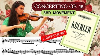 Küchlers quotConcertino in D Major Op 15 Mvt 3 Allegro Assaiquot  Violin Tutorial  sheet music [upl. by Rephotsirhc]