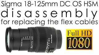 Sigma 18125mm f3856 DC OS HSM disassembly to replace the aperture and OS flex cables [upl. by Merriott]