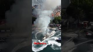 Makarska today Burning ship 29062024 [upl. by Ycniuqal]