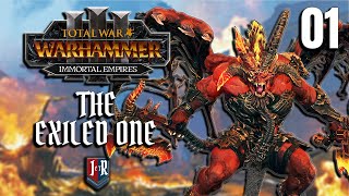 THE EXILED ONE  Total War Warhammer 3 Immortal Empires  Skarbrand Exiles of Khorne  Ep 01 [upl. by Martynne]