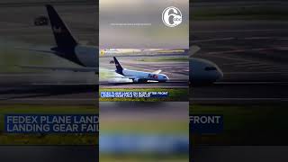 Cargo plane makes emergency landing after front landing gear fails [upl. by Hwu994]