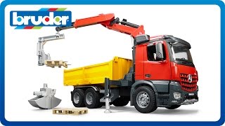 Bruder Toys MB Arocs Construction truck with crane 03651 [upl. by Ahsienahs4]